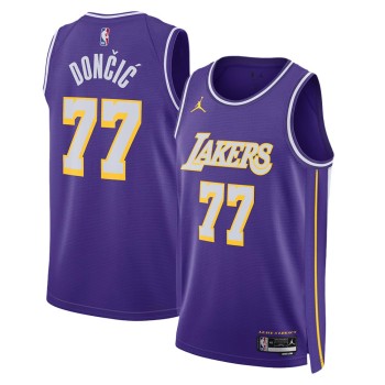 Men's Los Angeles Lakers #77 Luka Doncic Purple 2025/26 Statement Edition Jersey Men's Los Angeles Lakers #77 Luka Doncic Purple 2025/26 Statement Edition Jersey