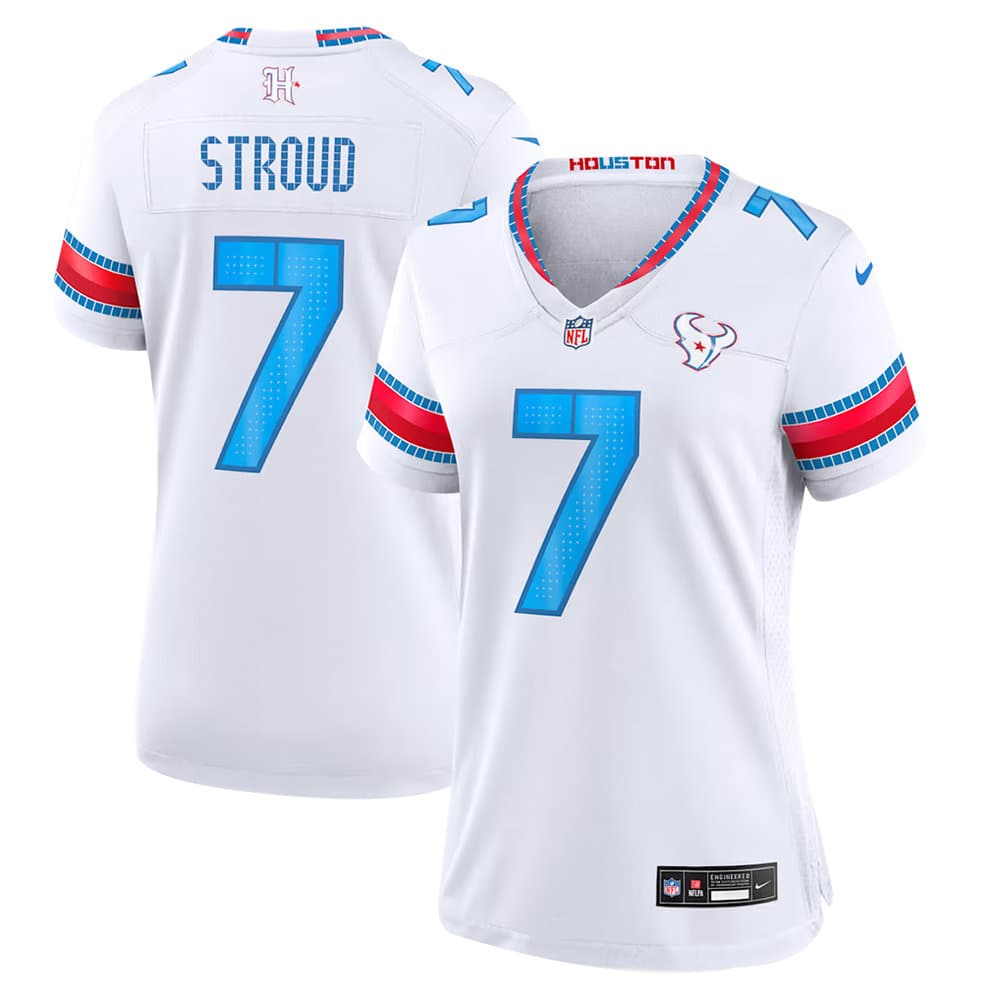 Women's Houston Texans #7 C.J. Stroud White 2026 Rivalries Collection Game Jersey