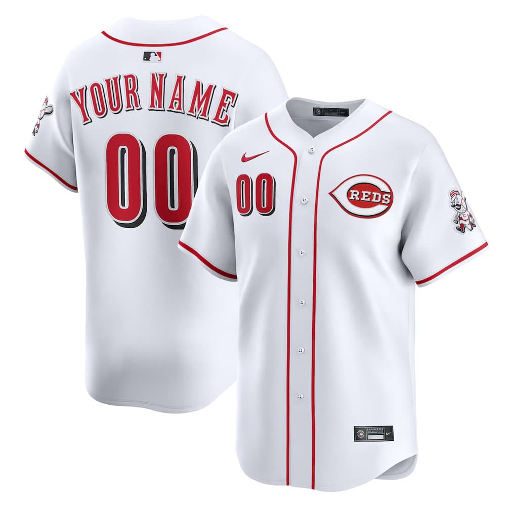 Youth Cincinnati Reds Nike White Home Limited Custom Jersey Youth Cincinnati Reds Nike White Home Limited Custom Jersey