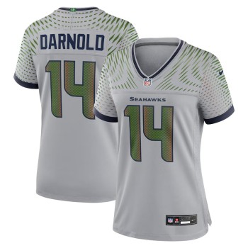 Women's Seattle Seahawks #14 Sam Darnold Gray Rivalries Collection Game Stitched Jersey