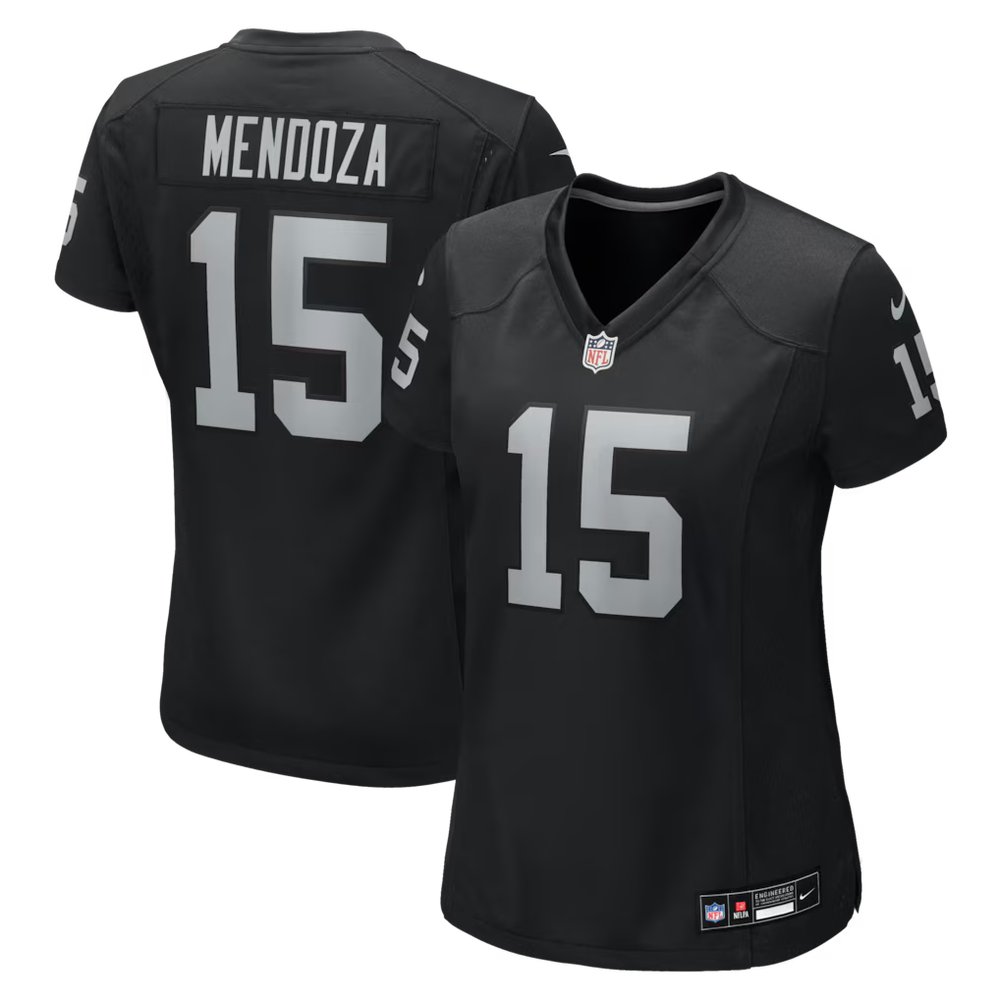 Women's Las Vegas Raiders #15 Fernando Mendoza Black Team Game Player Jersey