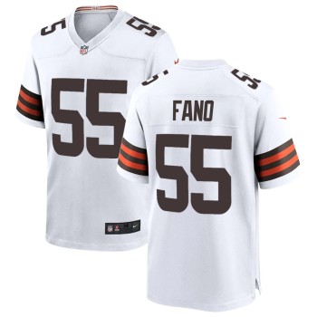 Men's Cleveland Browns #55 Spencer Fano White 2026 NFL Draft Game Jersey Men's Cleveland Browns #55 Spencer Fano White 2026 NFL Draft Game Jersey