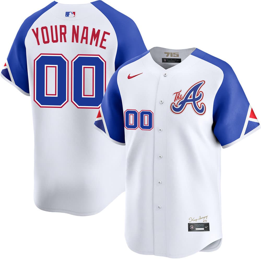 Youth Atlanta Braves White City Connect Limited Custom Jersey