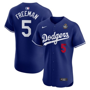Men's Los Angeles Dodgers #5 Freddie Freeman Royal 2024 World Series Alternate Elite Player Jersey Men's Los Angeles Dodgers #5 Freddie Freeman Royal 2024 World Series Alternate Elite Player Jersey
