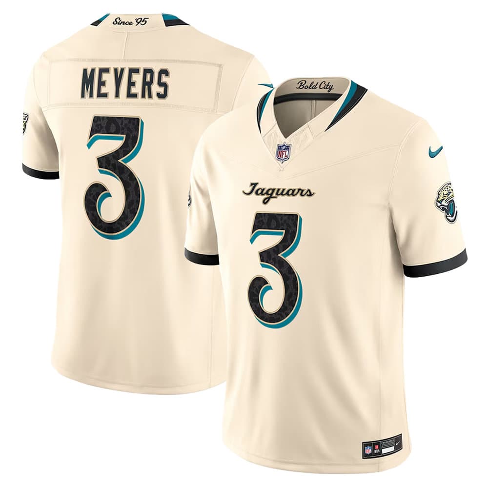 Youth Jacksonville Jaguars #3 Jakobi Meyers Cream 2026 Rivalries Collection Vapor F.U.S.E. Limited Jersey