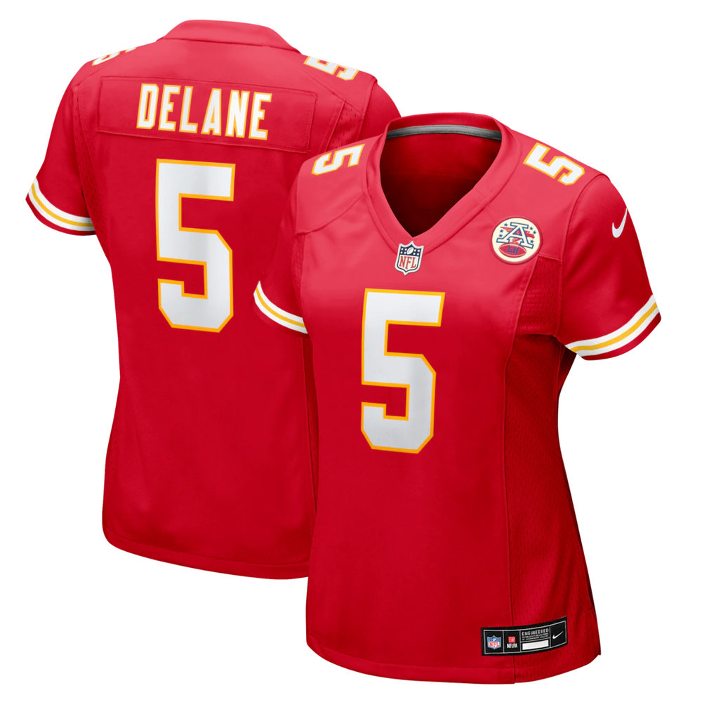 Women's Kansas City Chiefs #5 Mansoor Delane Nike Red 2026 NFL Draft Game Jersey