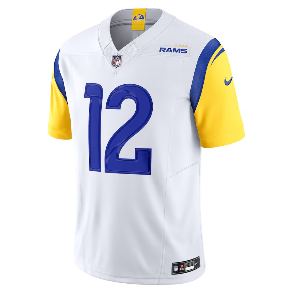 Men's Los Angeles Rams #12 Puka Nacua Nike White Vapor F.U.S.E. Limited Player Jersey