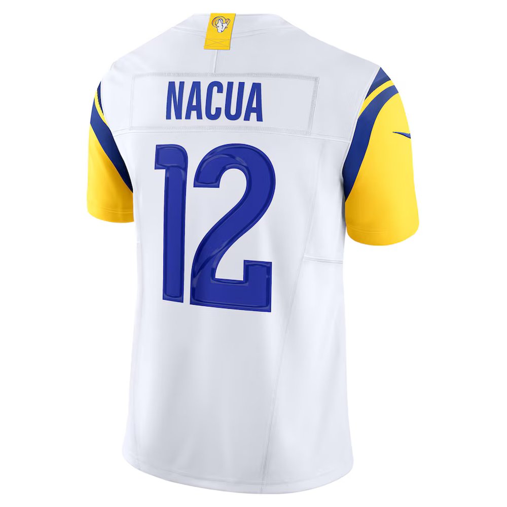 Men's Los Angeles Rams #12 Puka Nacua Nike White Vapor F.U.S.E. Limited Player Jersey