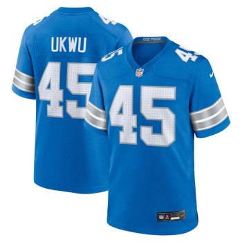 Men's Detroit Lions Isaac Ukwu  Blue Game Jersey Men's Detroit Lions Isaac Ukwu  Blue Game Jersey