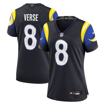 Women's Los Angeles Rams #8 Jared Verse Black Rivalries Collection Game Jersey Women's Los Angeles Rams #8 Jared Verse Black Rivalries Collection Game Jersey