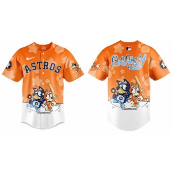 Men's Houston Astros Orange Bluey and Bingo Limited Baseball Jersey Men's Houston Astros Orange Bluey and Bingo Limited Baseball Jersey