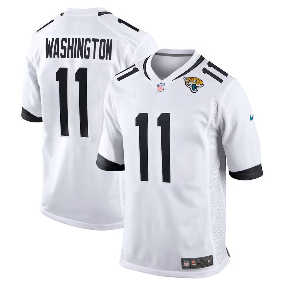 Men's Jacksonville Jaguars #11 Parker Washington White Team Game Jersey
