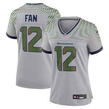 Women's Seattle Seahawks #12 Fan Gray Rivalries Collection Game Jersey