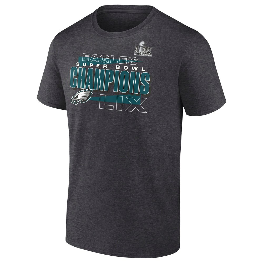 Men's Philadelphia Eagles Heather Charcoal Super Bowl LIX Champions Roster T-Shirt