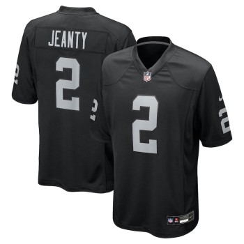 Men's Las Vegas Raiders #2 Ashton Jeanty Nike Black 2025 NFL Draft First Round Pick Game Jersey Men's Las Vegas Raiders #2 Ashton Jeanty Nike Black 2025 NFL Draft First Round Pick Game Jersey
