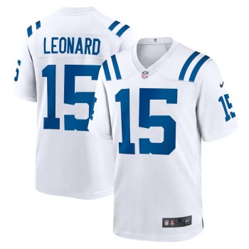 Men's Indianapolis Colts #15 Riley Leonard White Team Game Jersey