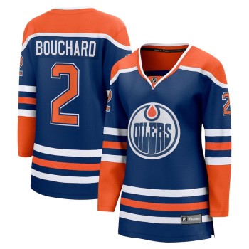 Women's Edmonton Oilers #2 Evan Bouchard Royal Home Player Jersey Women's Edmonton Oilers #2 Evan Bouchard Royal Home Player Jersey