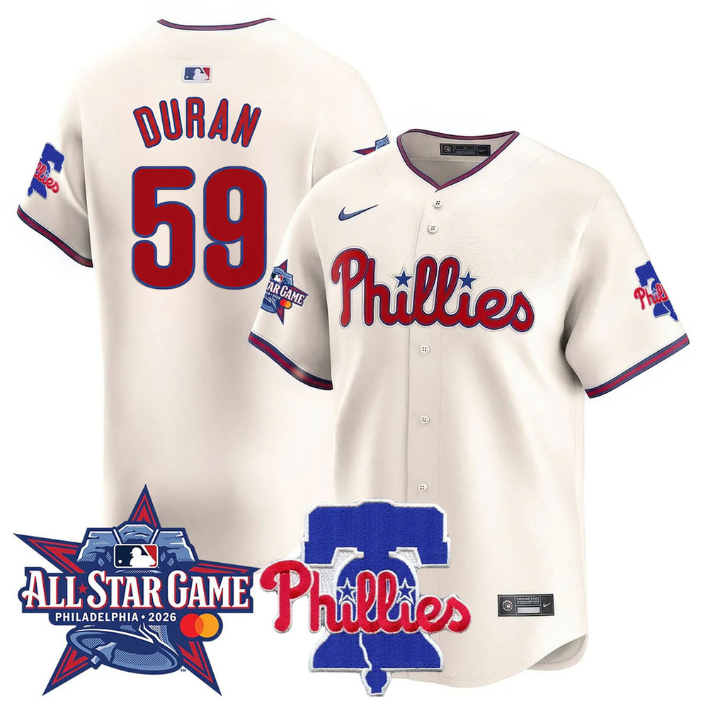 Men's Philadelphia Phillies #59 Jhoan Duran Cream 2026 MLB All-Star Jersey Men's Philadelphia Phillies #59 Jhoan Duran Cream 2026 MLB All-Star Jersey