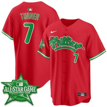 Men's Philadelphia Phillies #7 Trea Turner Red 2026 MLB All-Star Jersey Men's Philadelphia Phillies #7 Trea Turner Red 2026 MLB All-Star Jersey