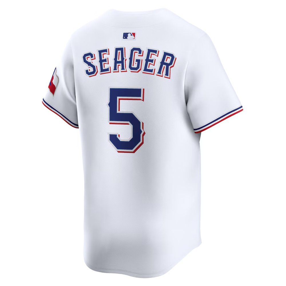 Men's Texas Rangers #5 Corey Seager White Home Limited Player Jersey