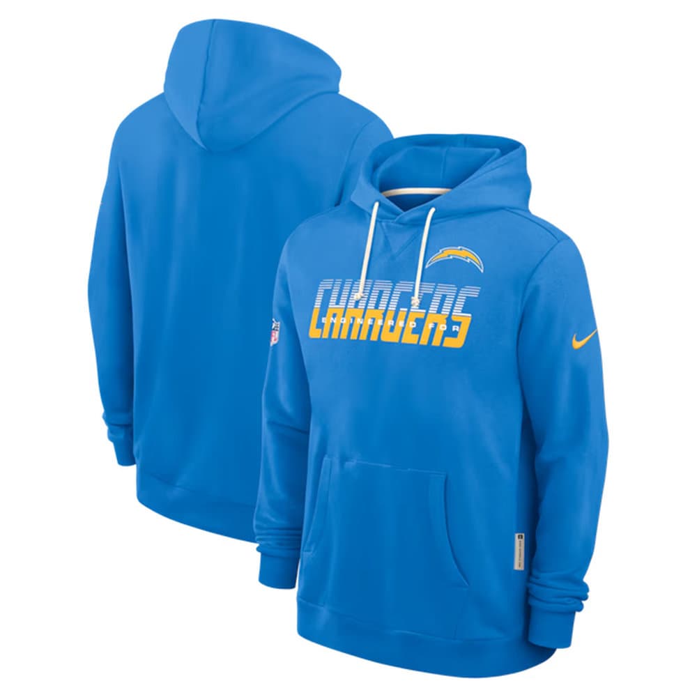 Men's Los Angeles Chargers Powder Blue Sideline Standard Issue Top Prospect Dri-FIT Hoodie