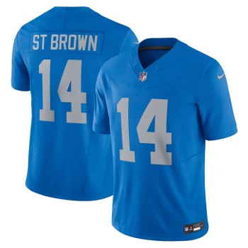 Men's Detroit Lions #14 Amon-Ra St. Brown Blue Vapor F.U.S.E. Alternate Limited Jersey Men's Detroit Lions #14 Amon-Ra St. Brown Blue Vapor F.U.S.E. Alternate Limited Jersey