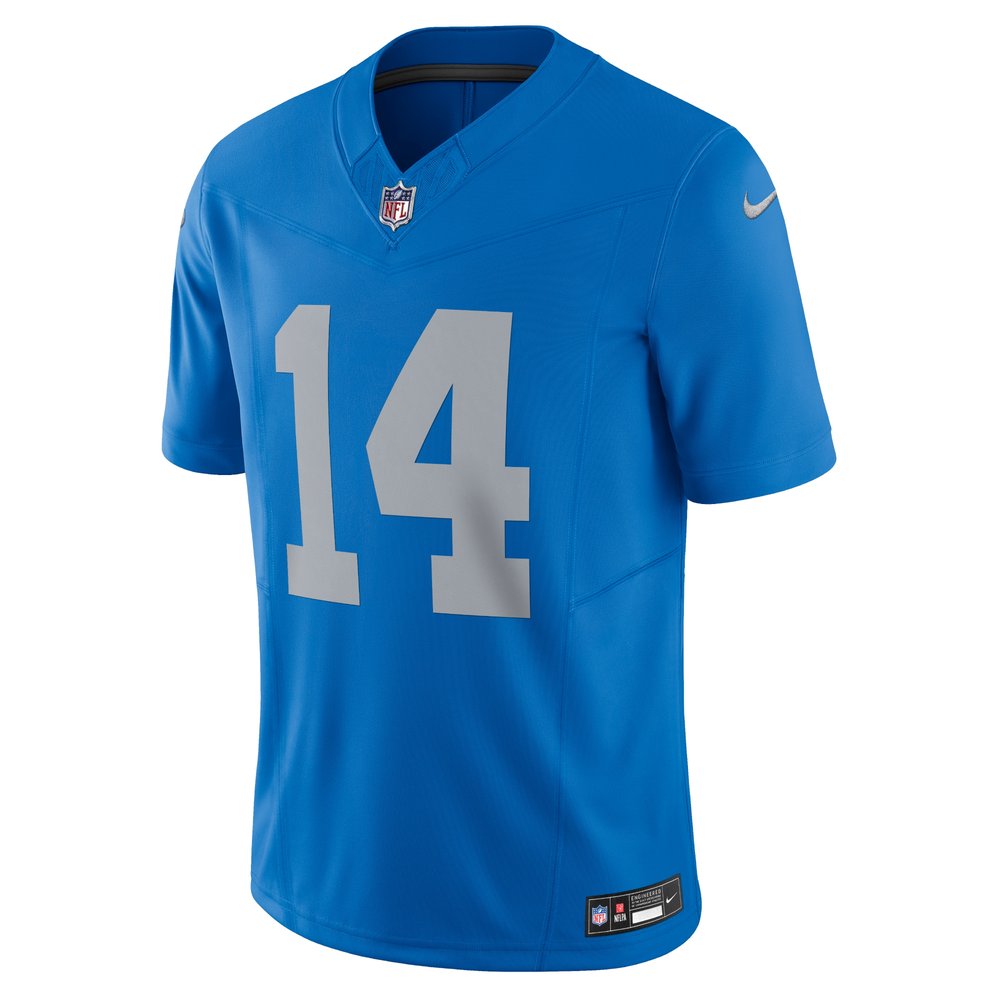 Men's Detroit Lions #14 Amon-Ra St. Brown Blue Vapor F.U.S.E. Alternate Limited Jersey Men's Detroit Lions #14 Amon-Ra St. Brown Blue Vapor F.U.S.E. Alternate Limited Jersey