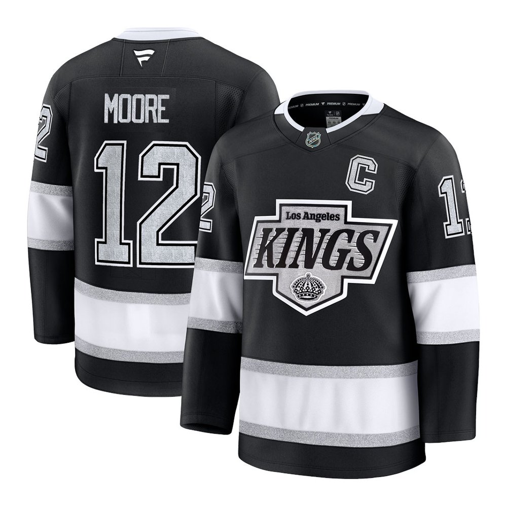 Men's Los Angeles Kings #12 Trevor Moore Black Home Premium Jersey Men's Los Angeles Kings #12 Trevor Moore Black Home Premium Jersey
