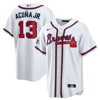 Men's Atlanta Braves #13 Ronald Acuna Jr. Nike White 2025 MLB All-Star Game Home Replica Player Jersey