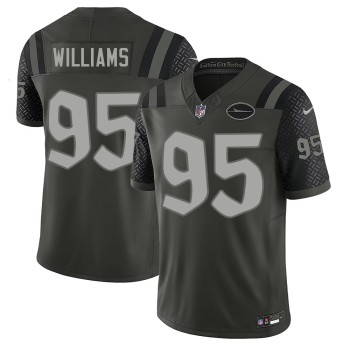 Youth New York Jets #95 Quinnen Williams Black Rivalries Collection F.U.S.E. Vapor Limited Stitched Jersey