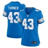Women's Detroit Lions James Turner  Blue Game Jersey