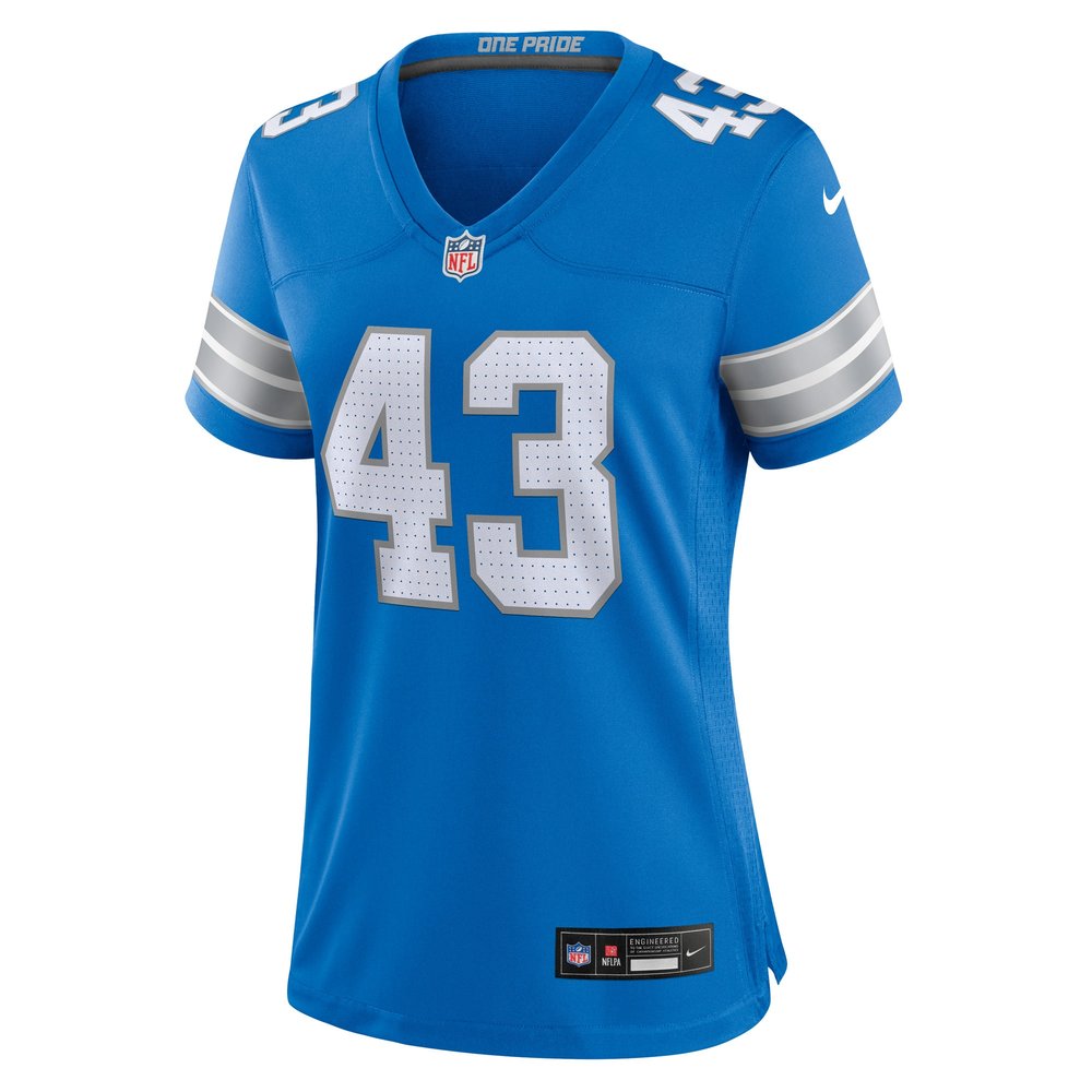 Women's Detroit Lions James Turner  Blue Game Jersey