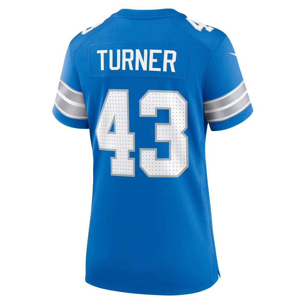 Women's Detroit Lions James Turner  Blue Game Jersey
