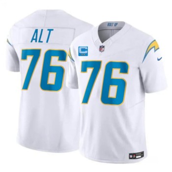 Men's Los Angeles Chargers #76 Joe Alt White 2026 2-Star C Patch Vapor F.U.S.E. Limited Jersey