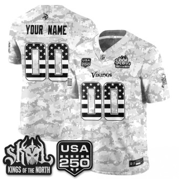 Men's Minnesota Vikings Camo 2026 Salute to Service Vapor F.U.S.E. Limited Custom Jersey