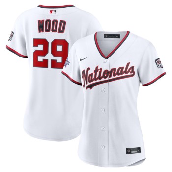 Women's Washington Nationals #29 James Wood Nike White 2026 All-Star Game Replica Jersey
