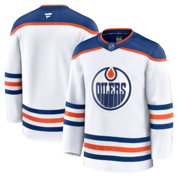 Men's Edmonton Oilers White Away Premium Jersey Men's Edmonton Oilers White Away Premium Jersey