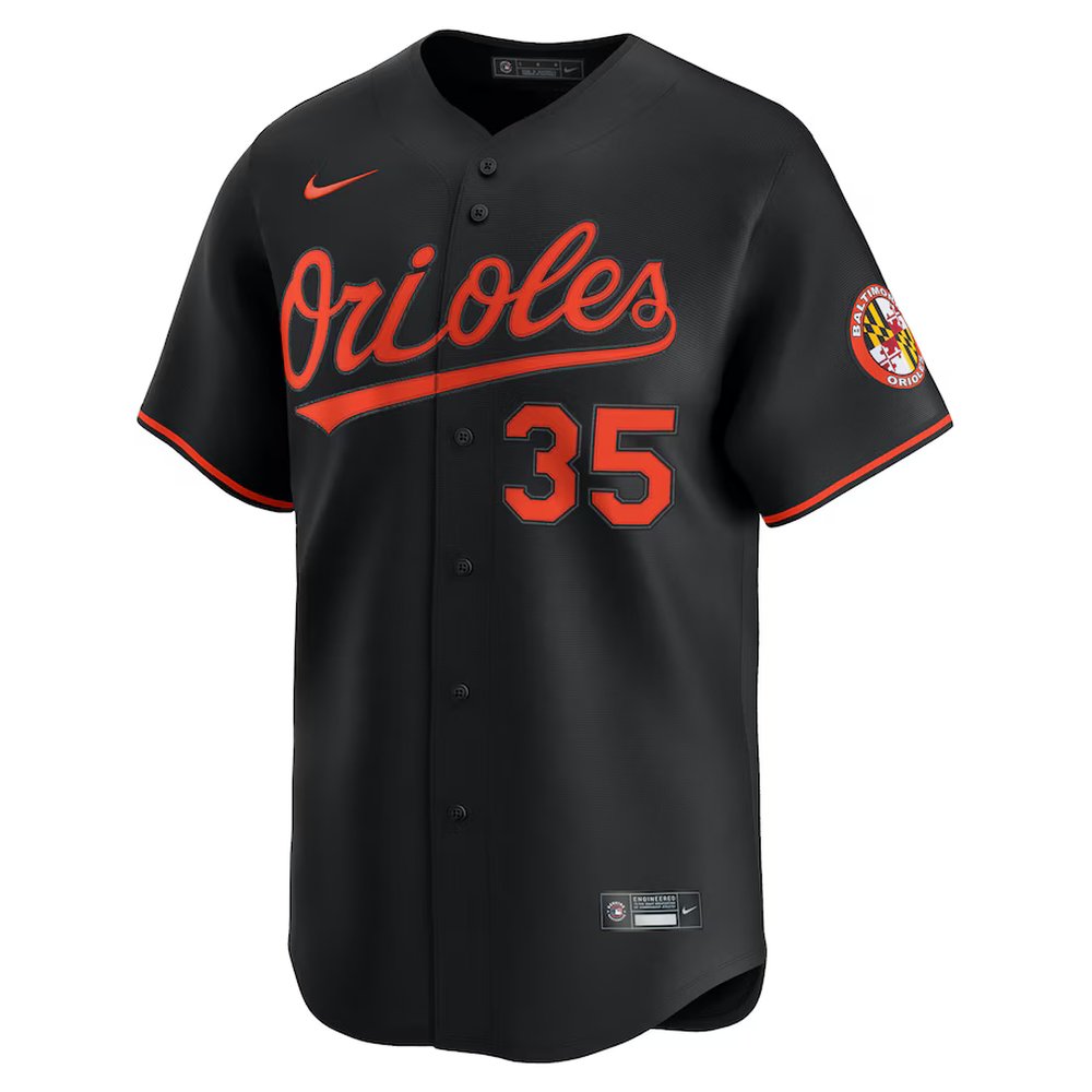 Men's Baltimore Orioles #35 Adley Rutschman Black Alternate Limited Player Jersey