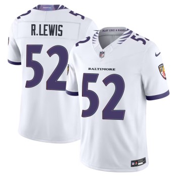 Men's Baltimore Ravens #52 Ray Lewis Nike White Vapor F.U.S.E. Sewn Down Limited Jersey