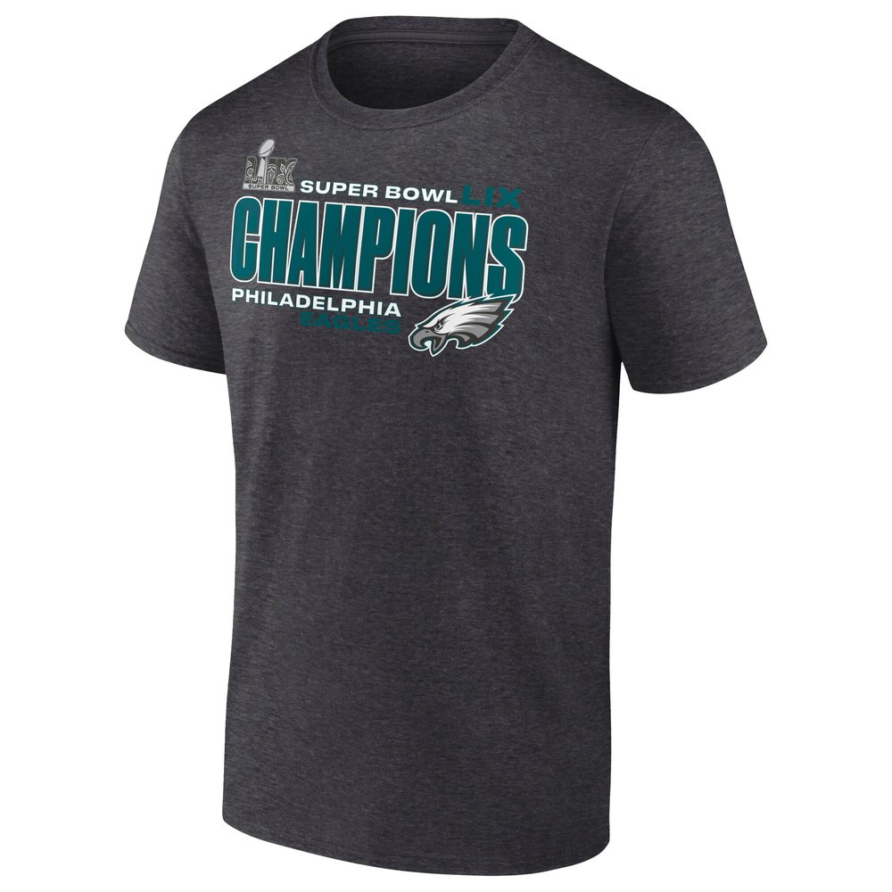 Men's Philadelphia Eagles Heather Charcoal Super Bowl LIX Champions Under The Lights T-Shirt