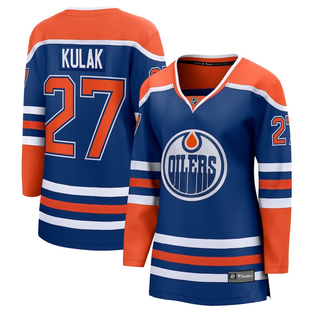Women's Edmonton Oilers #27 Brett Kulak Royal Home Player Jersey