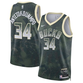 Men's Milwaukee Bucks #34 Giannis Antetokounmpo Green 2025/26 Select Series Jersey Men's Milwaukee Bucks #34 Giannis Antetokounmpo Green 2025/26 Select Series Jersey
