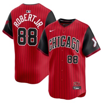 Men's Chicago White Sox #88 Luis Robert Jr. Nike Red/Black 2025 City Connect Limited Player Jersey Men's Chicago White Sox #88 Luis Robert Jr. Nike Red/Black 2025 City Connect Limited Player Jersey