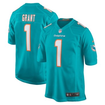 Men's Miami Dolphins #1 Kenneth Grant Nike Aqua 2025 NFL Draft First Round Pick Game Jersey Men's Miami Dolphins #1 Kenneth Grant Nike Aqua 2025 NFL Draft First Round Pick Game Jersey