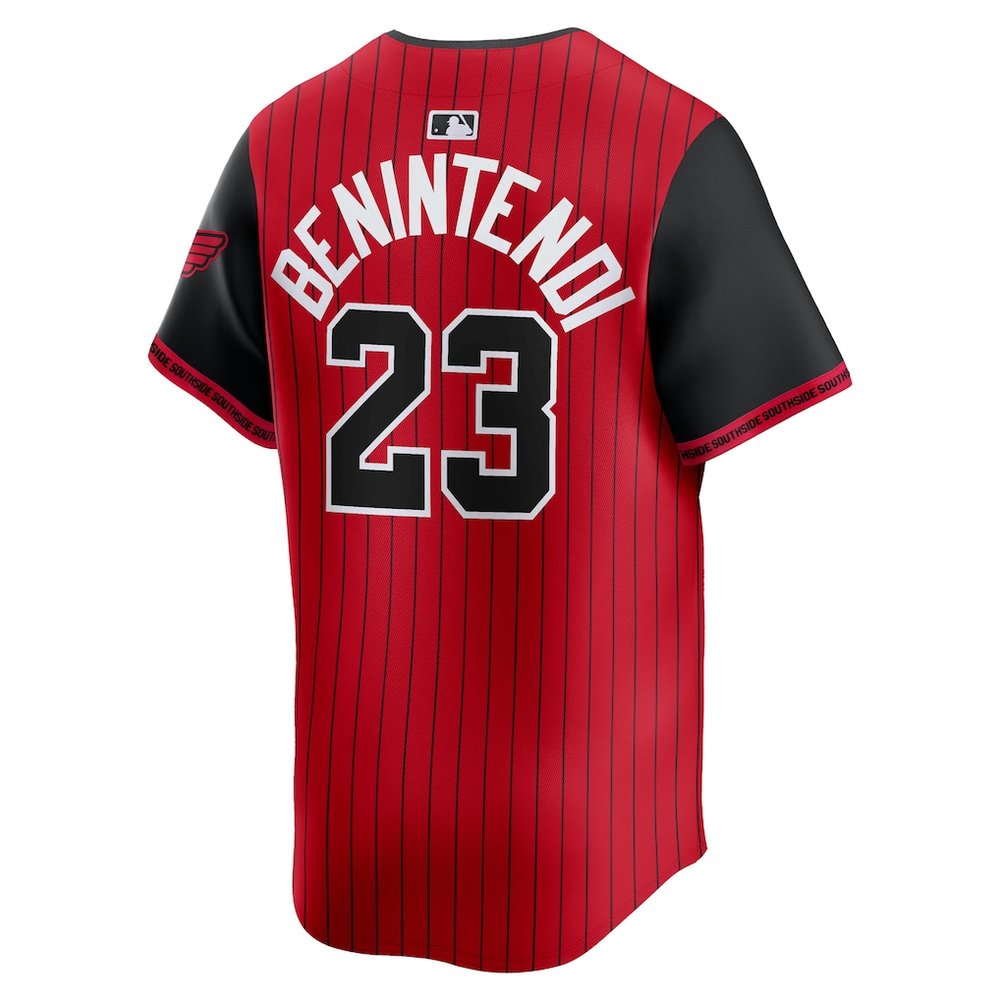 Men's Chicago White Sox #23 Andrew Benintendi Nike Red/Black 2025 City Connect Limited Player Jersey