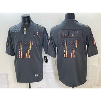 Youth Buffalo Bills #17 Josh Allen Grey USA Flag Vapor Limited Jersey