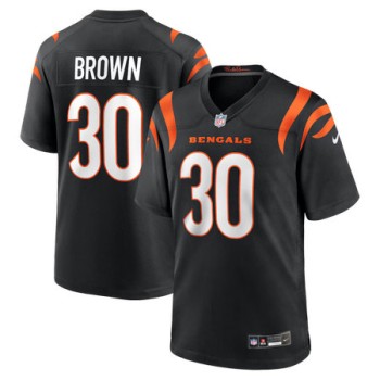 Men's Cincinnati Bengals #30 Chase Brown Nike Black Team Game Jersey