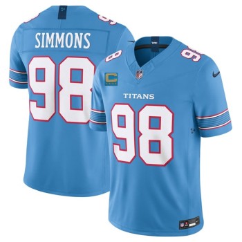 Men's Tennessee Titans #98 Jeffery Simmons Light Blue 2026 With 4-Star C Patch Vapor F.U.S.E. Limited Jersey Men's Tennessee Titans #98 Jeffery Simmons Light Blue 2026 With 4-Star C Patch Vapor F.U.S.E. Limited Jersey
