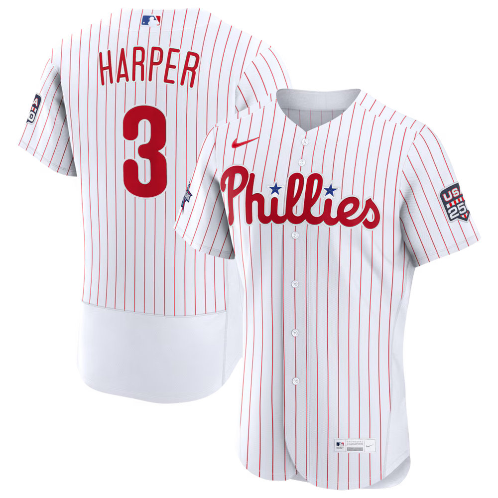 Men's Philadelphia Phillies #3 Bryce Harper Nike White 2026 All-Star Game Authentic Jersey