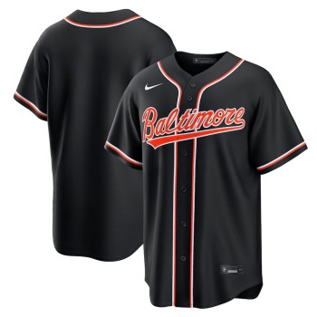 Men's Baltimore Orioles Fashion Replica Black Out Jersey